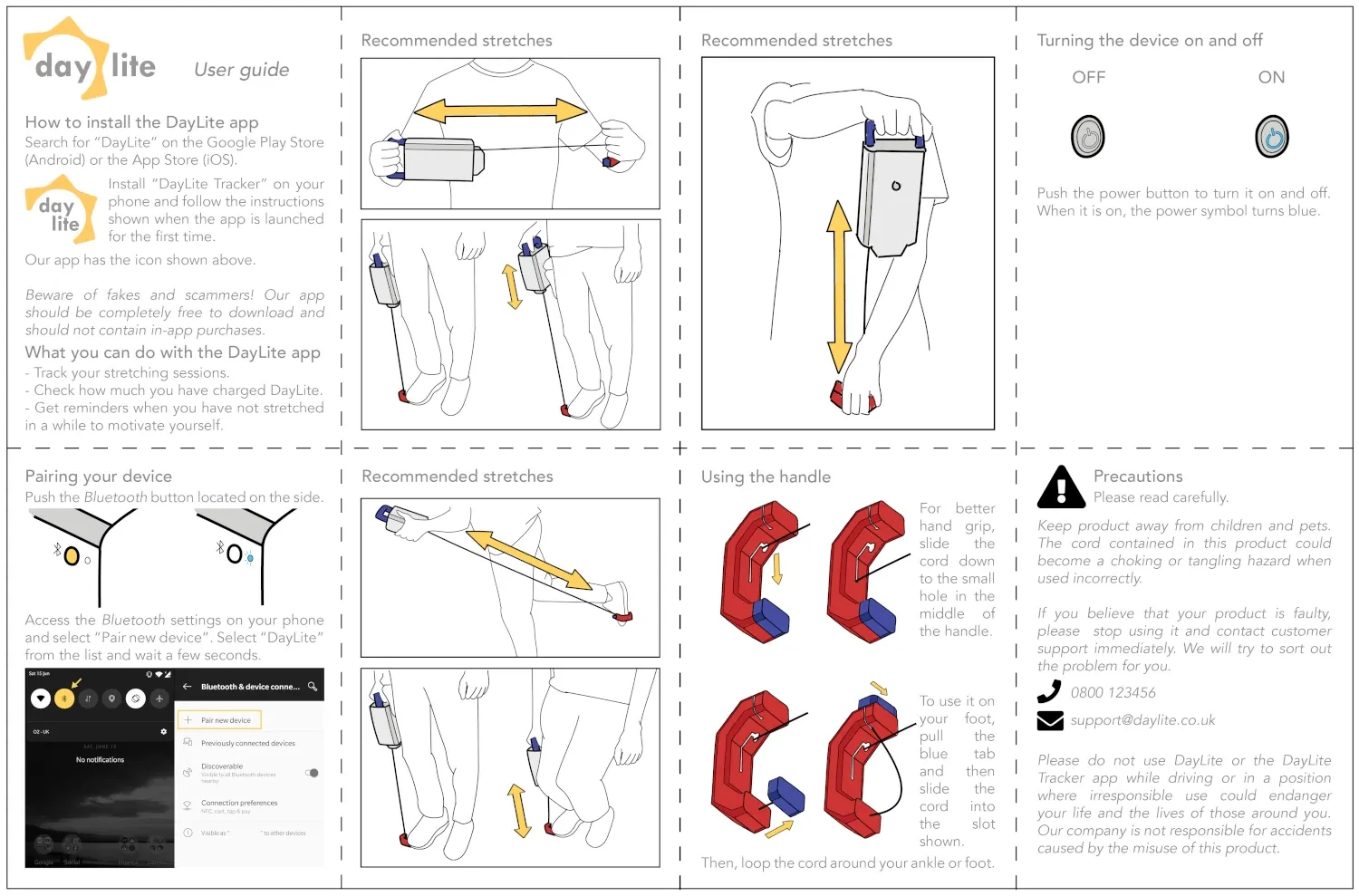 An illustrated user guide demonstrating how to use DayLite, as well as recommended stretches