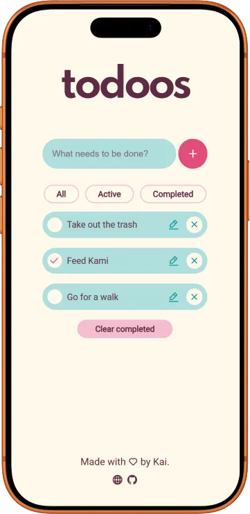 Final implementation of todoos on mobile