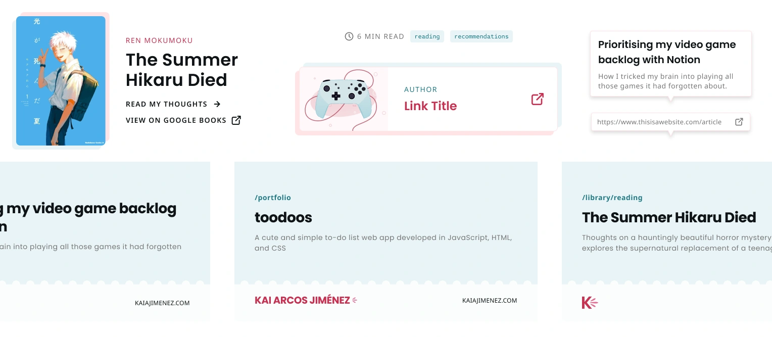 A sneak peek of upcoming components, such as link and post previews.